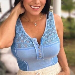 POL Blue Lace Bodysuit